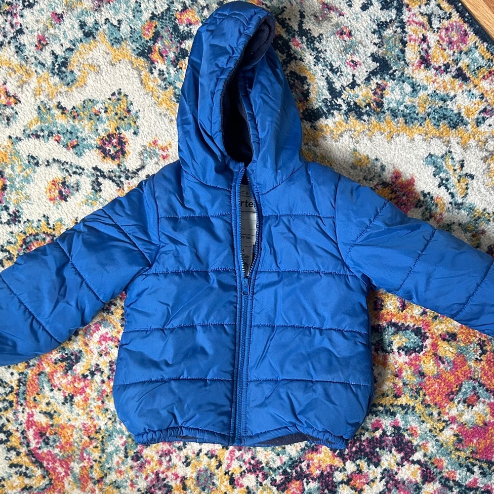 Boys Carters Fleece Lined Puffer Jacket, Boys Winter Coat, Boys Puffer Jacket